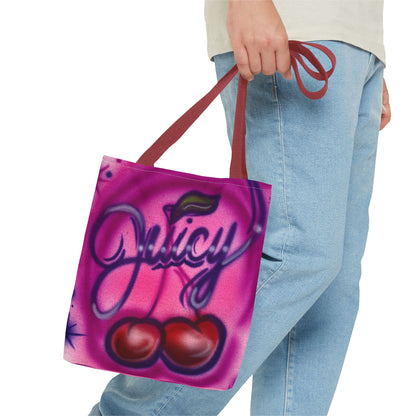 "juicy" airbrush tote bag