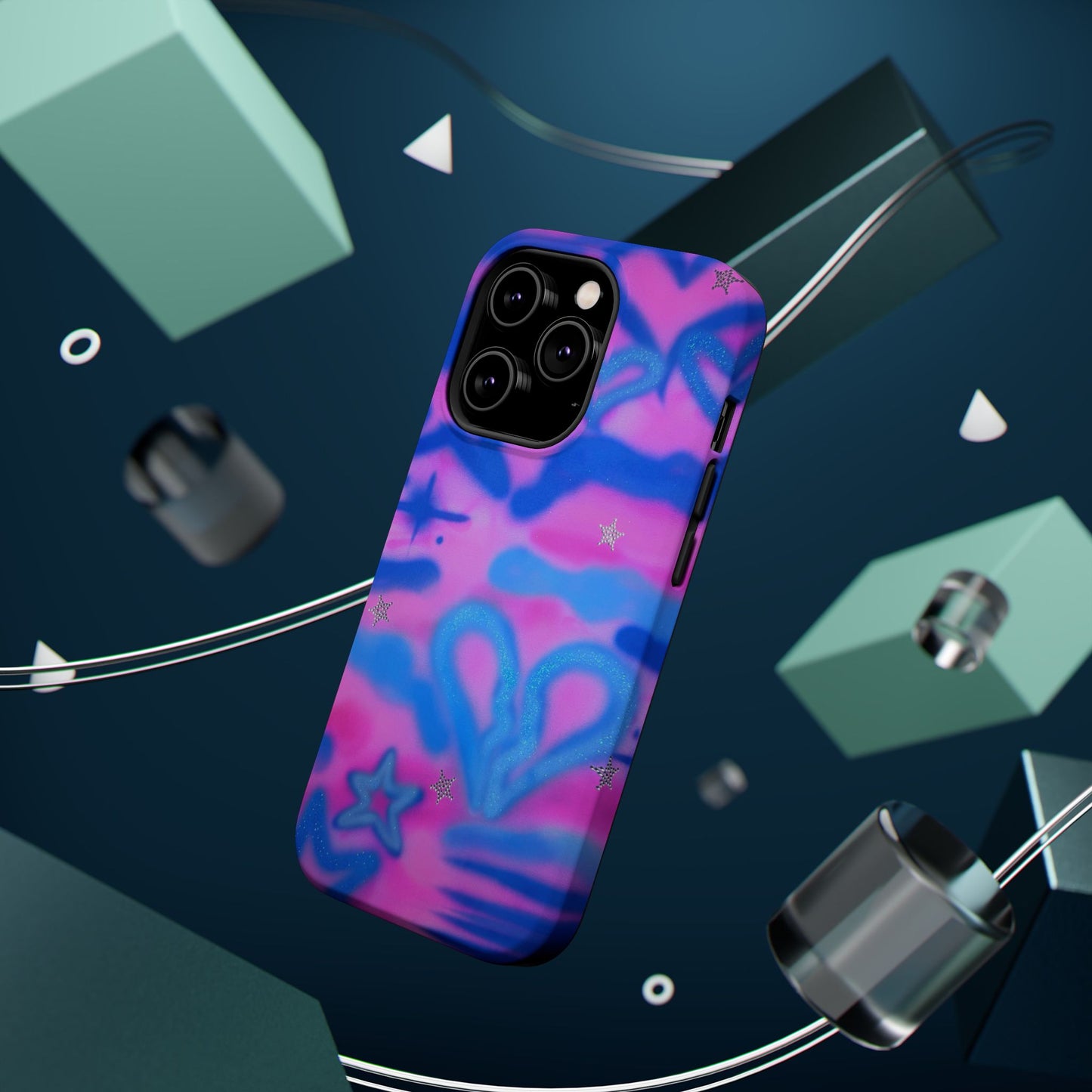 MagSafe "blue camo" airbrush iPhone case