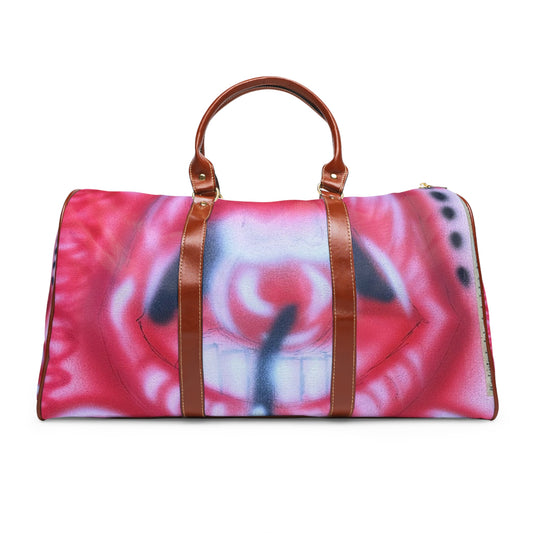 "be happy go lucky" airbrush waterproof travel bag