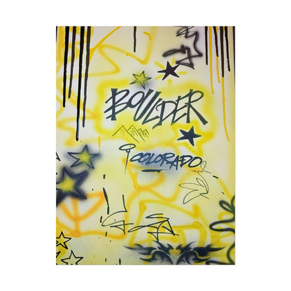 "boulder" airbrush rolled print