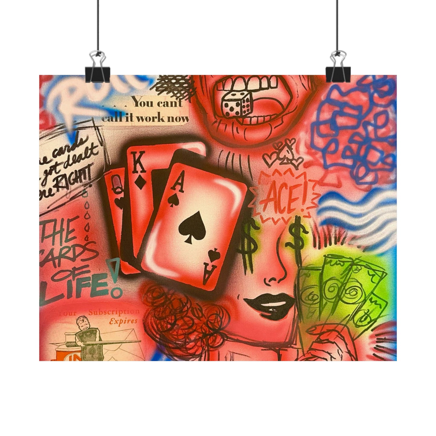 "roll the dice" airbrush horizontal print