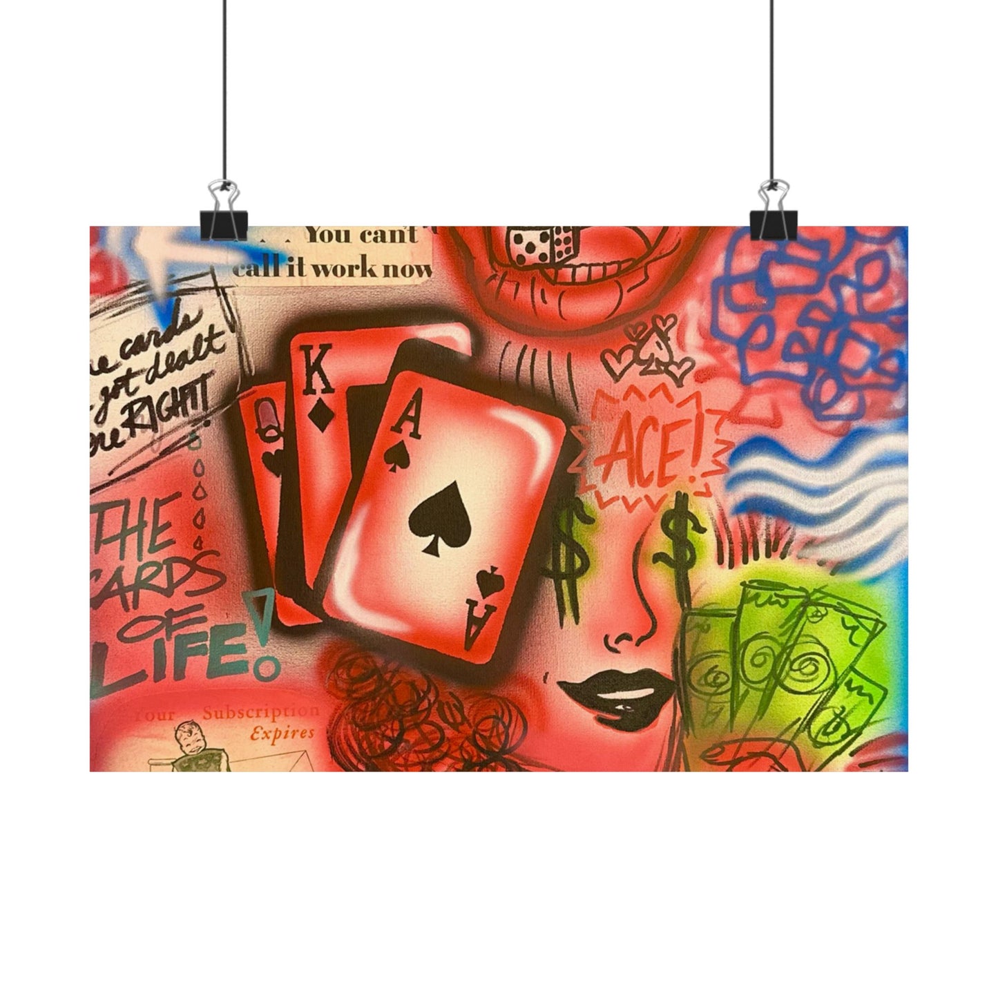 "roll the dice" airbrush horizontal print