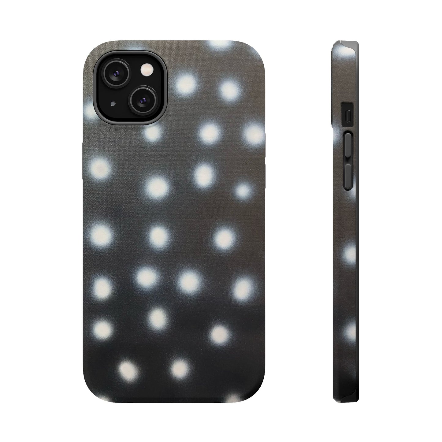 MagSafe "coconut noir polka dot" airbrush iPhone case