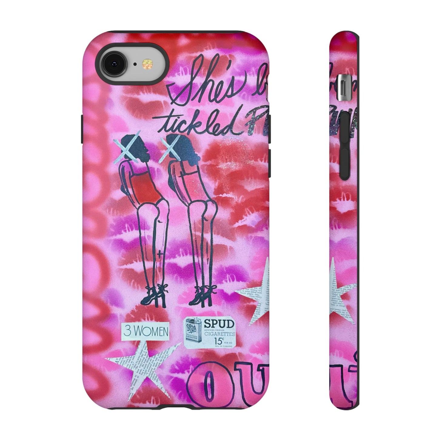 "tickled pink" airbrush iPhone case
