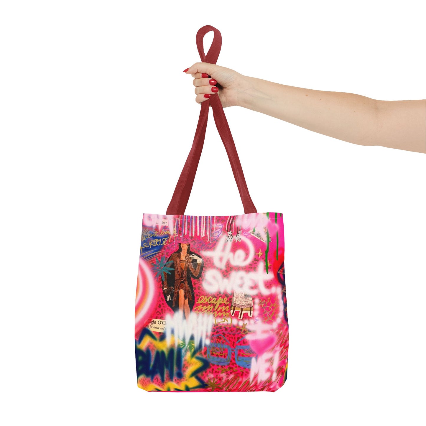 "sweet escape" airbrush tote bag