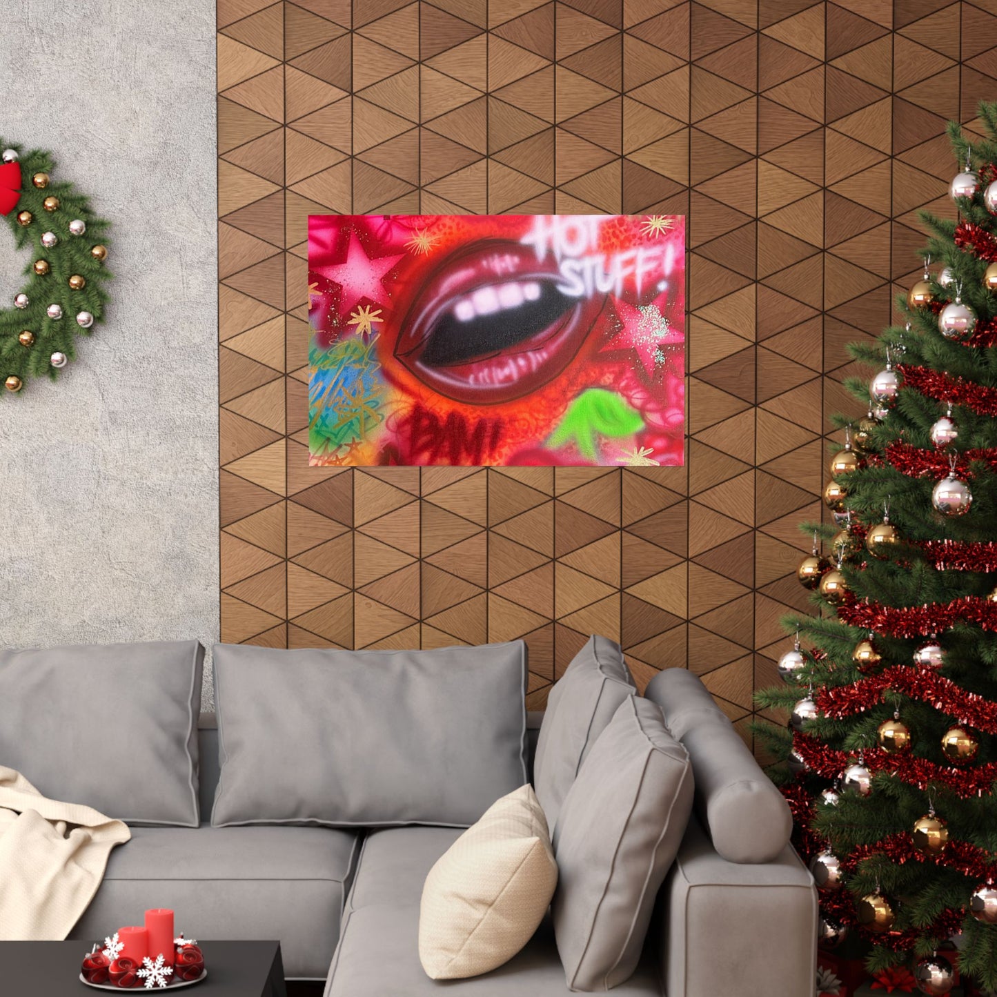 "hot stuff" airbrush horizontal print