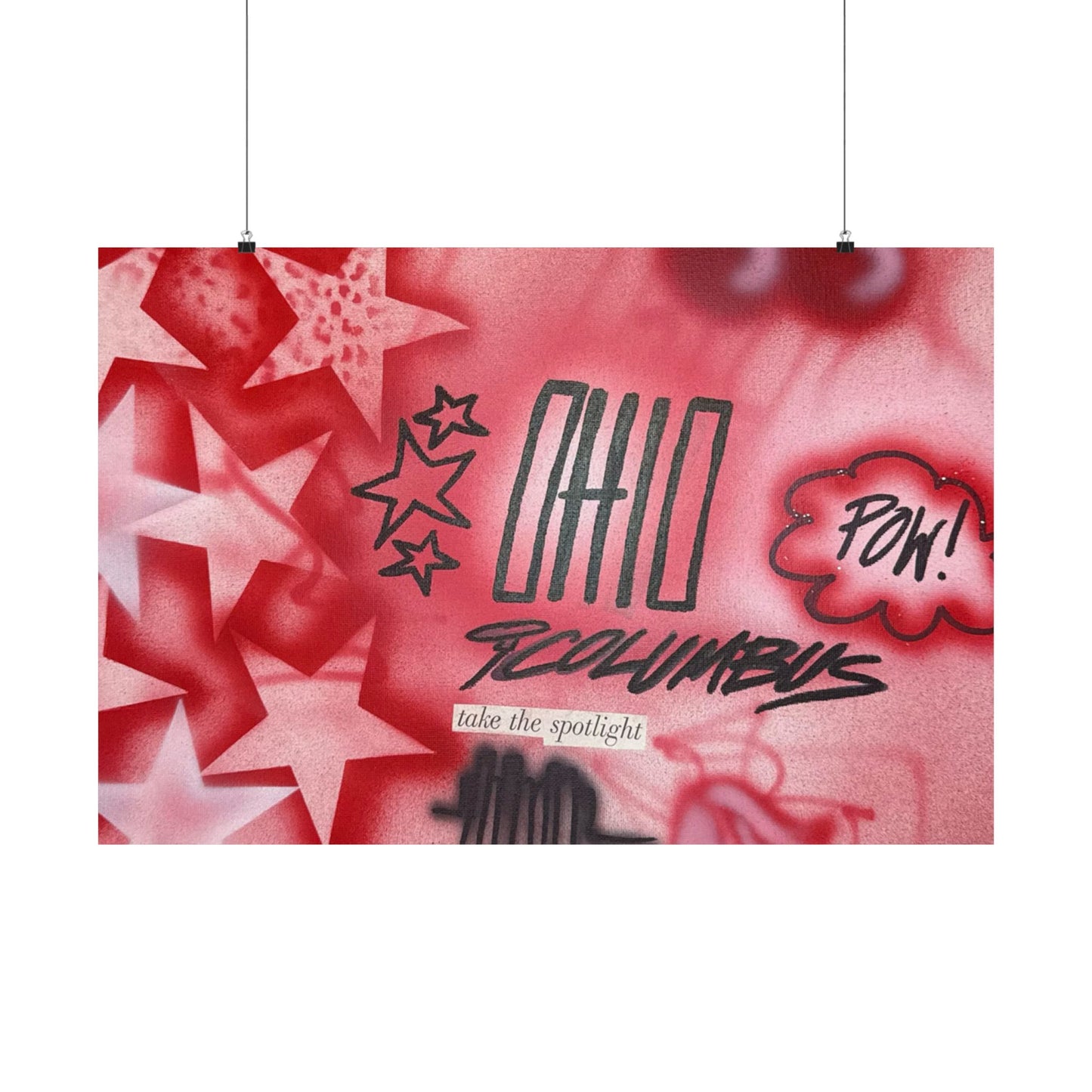 "columbus, ohio" airbrush horizontal print