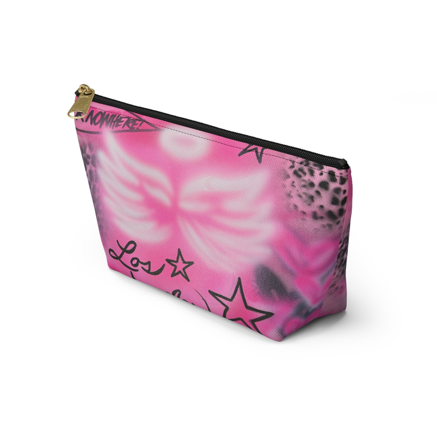 "pink angel wings" airbrush makeup pouch