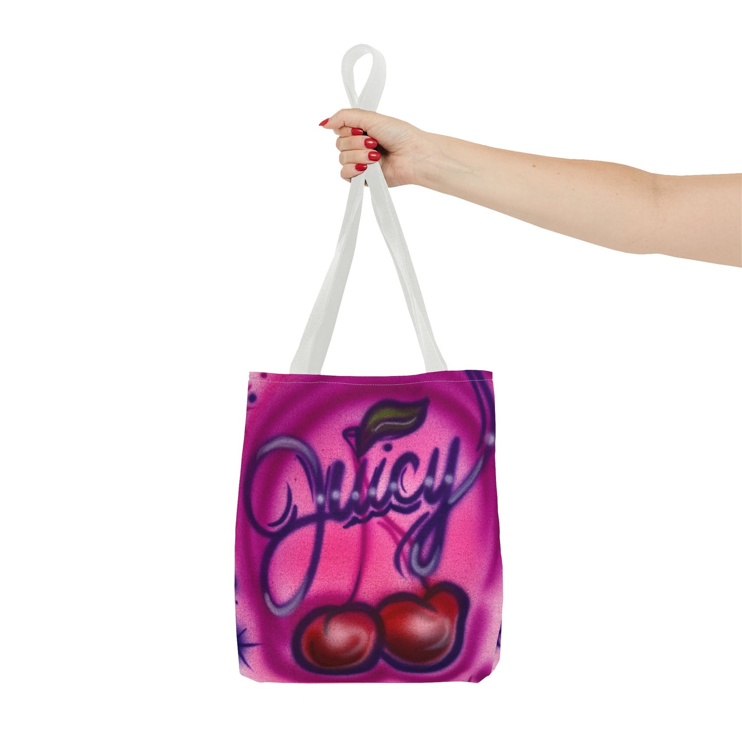 "juicy" airbrush tote bag