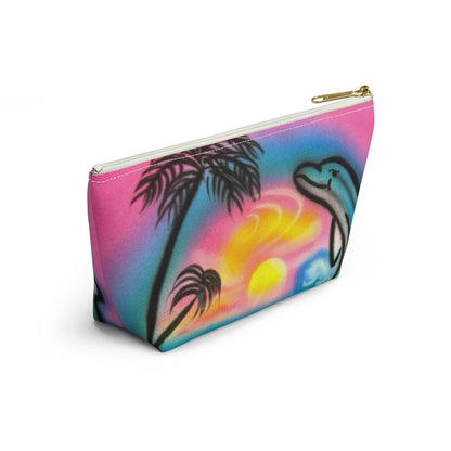"dolphin love" airbrush makeup pouch