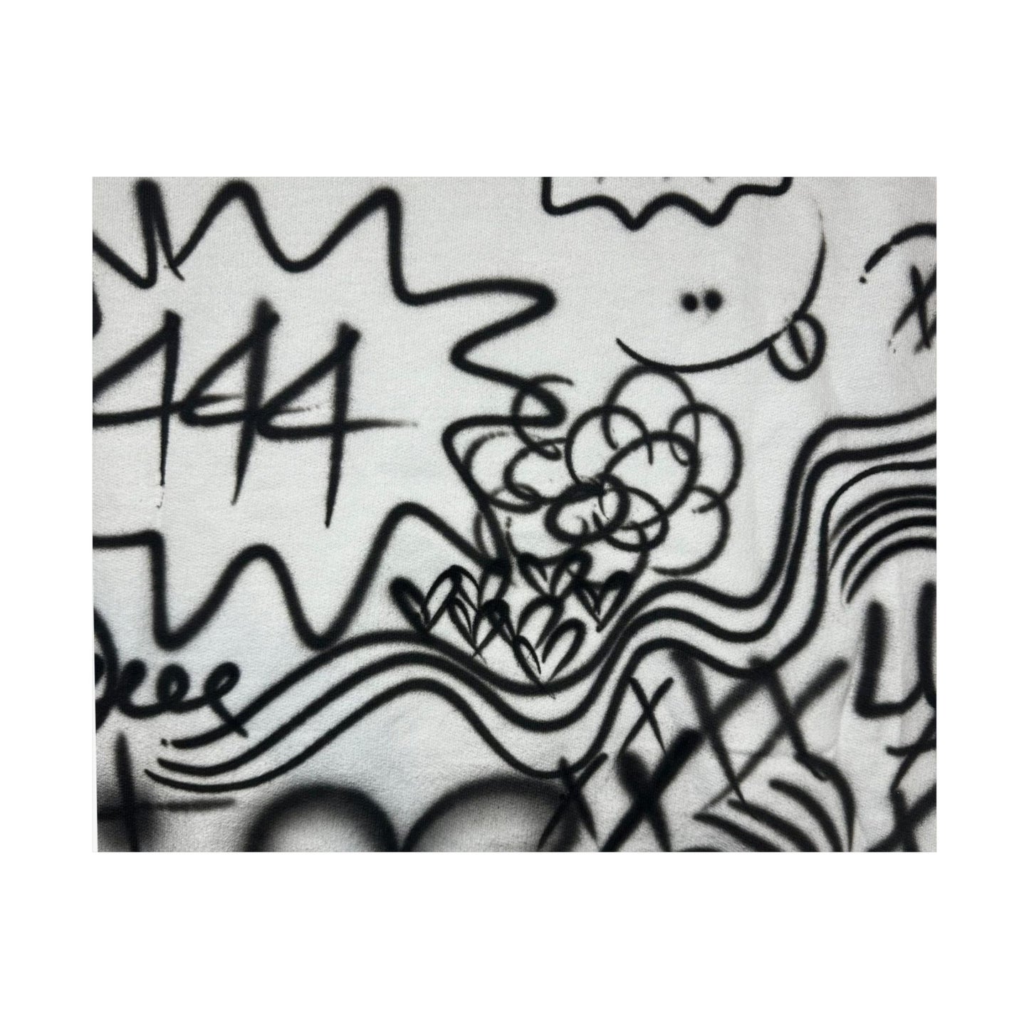 "444" airbrush horizontal print