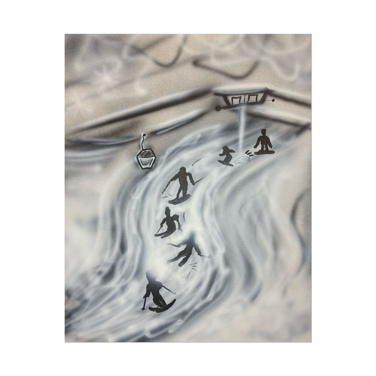 "arctic avalanche" airbrush rolled print