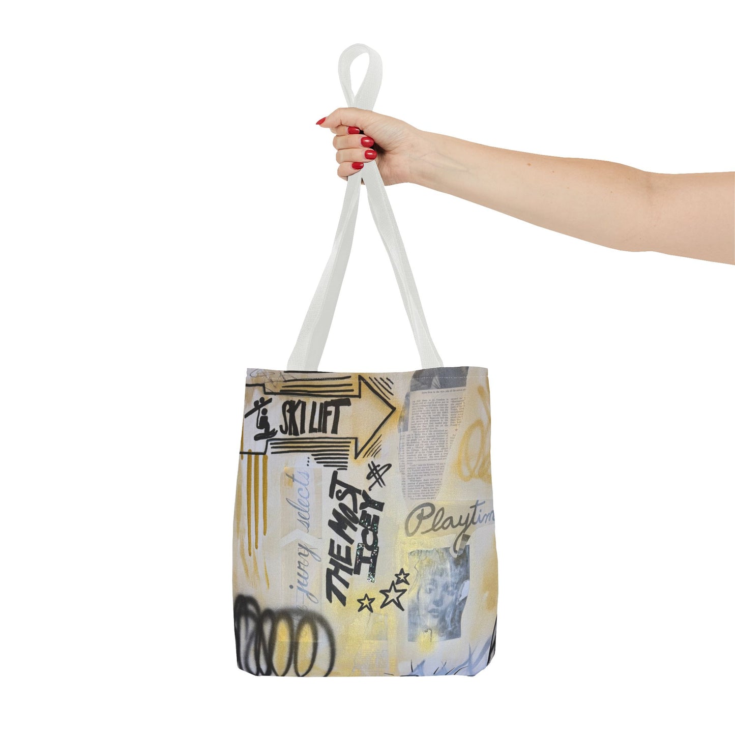 "golden glacier" airbrush tote bag