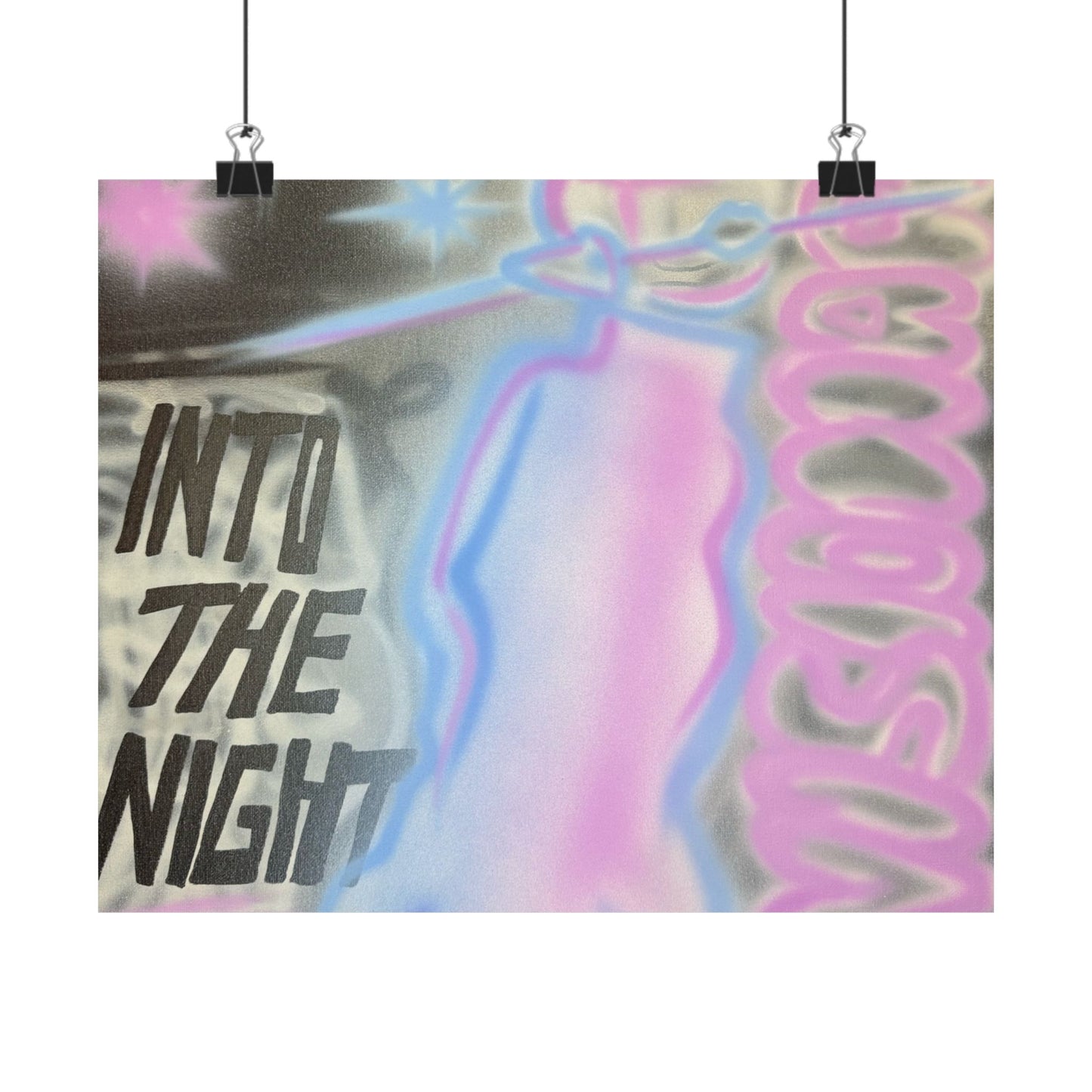 "into the night" airbrush horizontal print