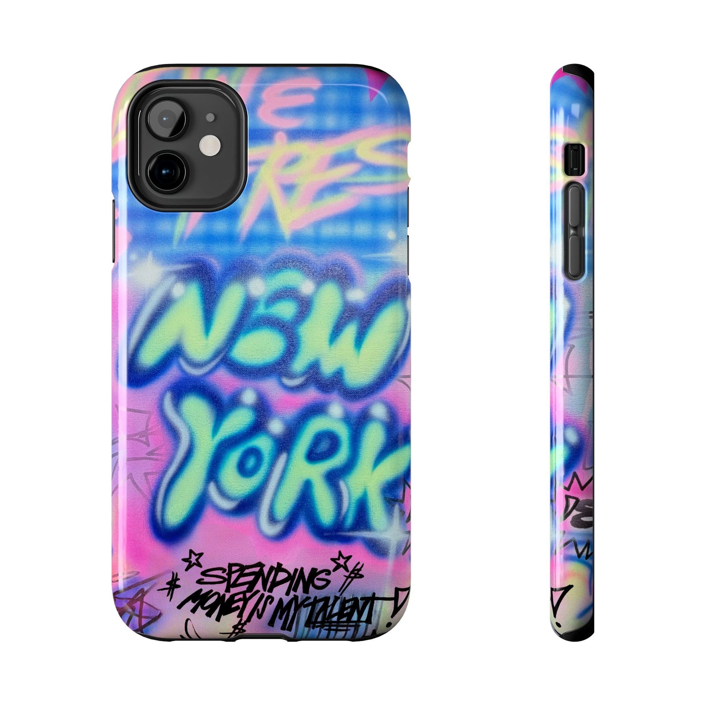 "spending $$ is my talent" airbrush iPhone case