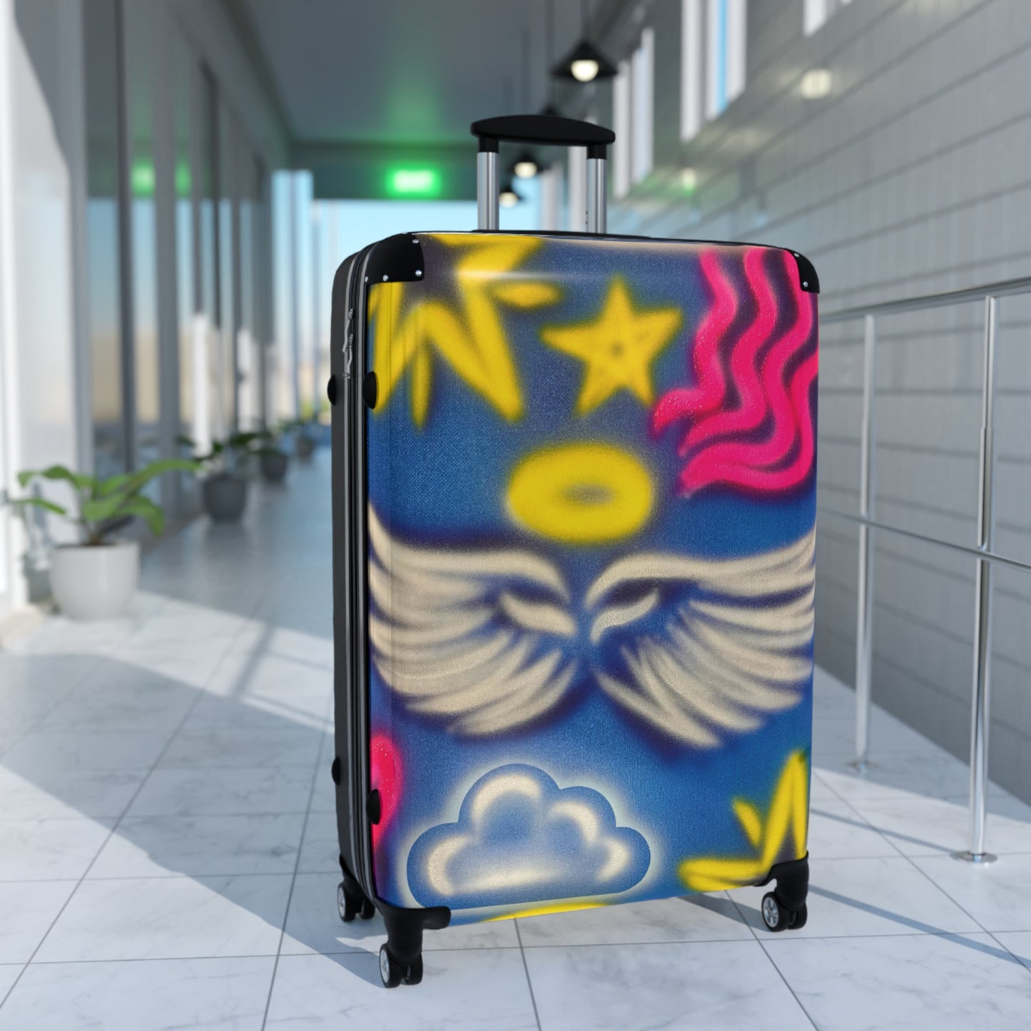 "celestial halo" airbrush suitcase