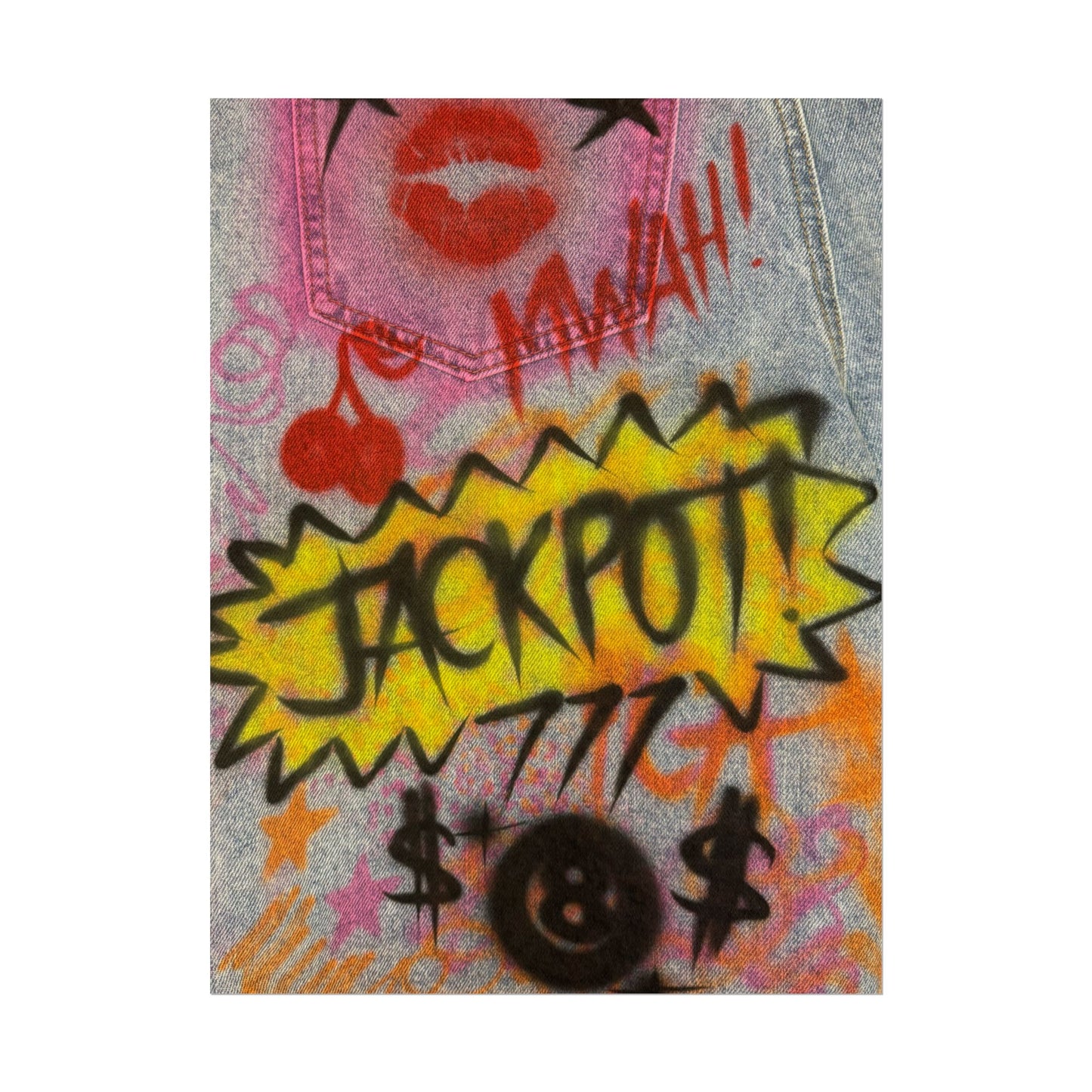 "JACKPOT!" airbrush rolled print
