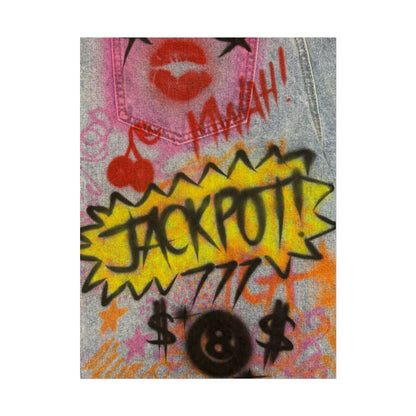 "JACKPOT!" airbrush rolled print