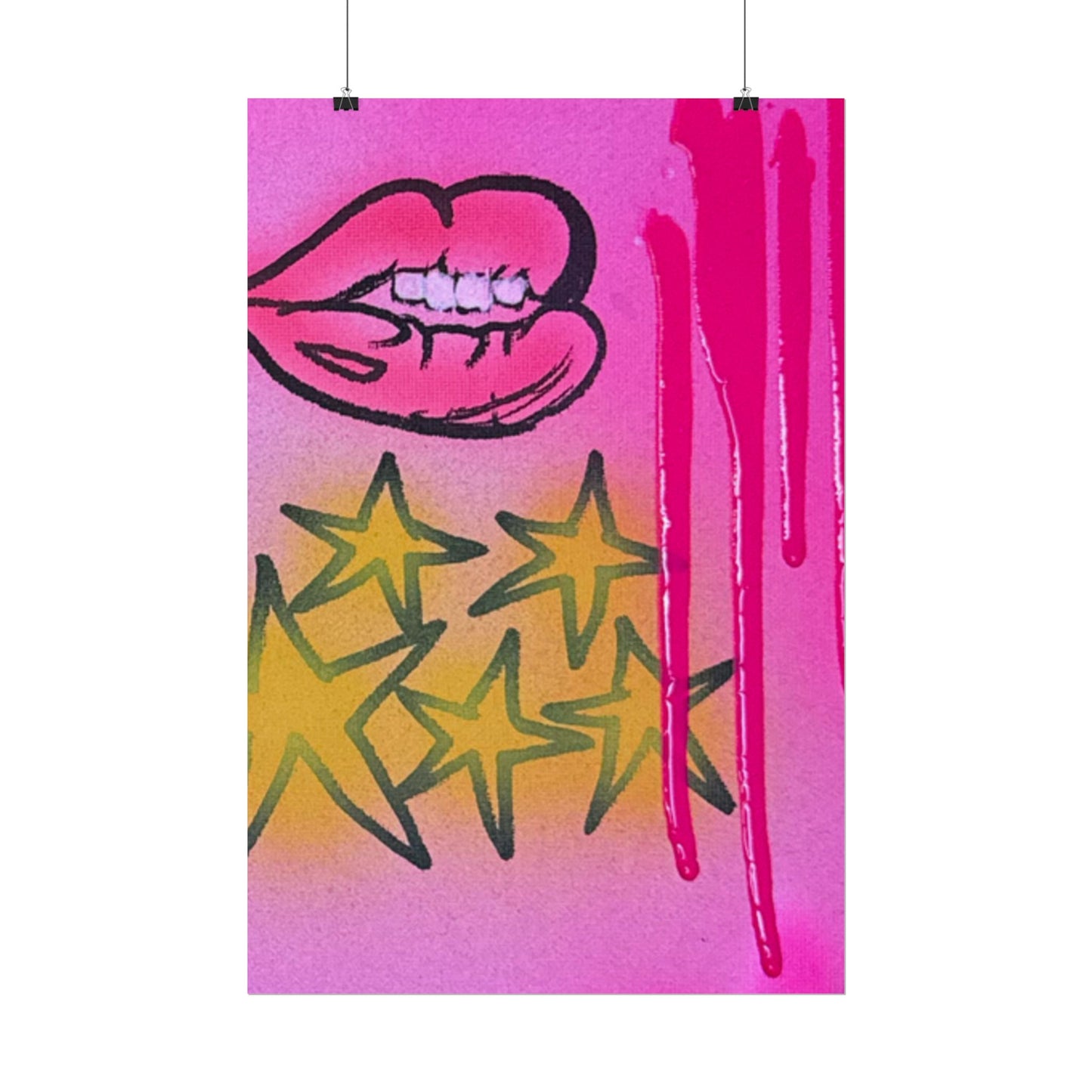 "star drip" airbrush rolled print