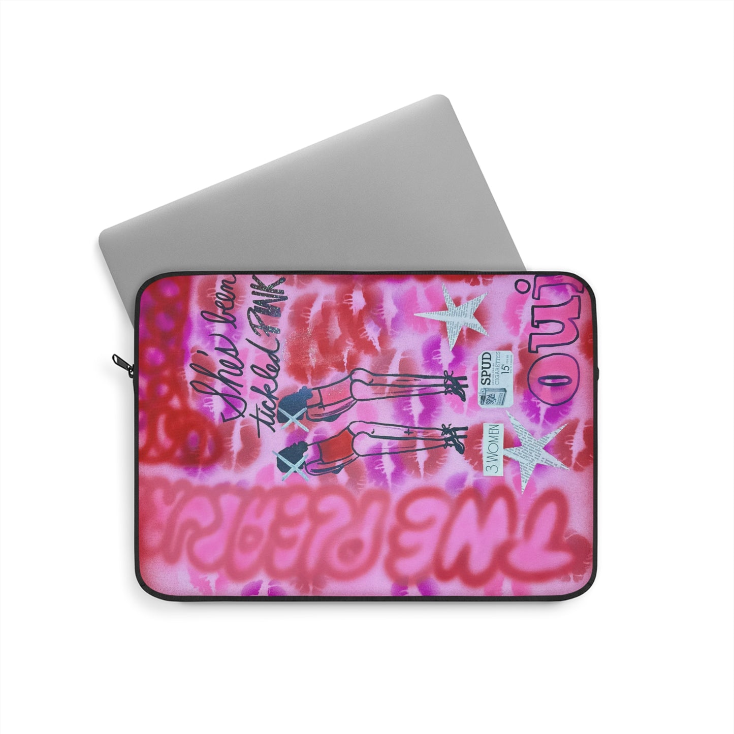 "tickled pink!" airbrush laptop sleeve