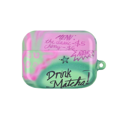 "matcha!" airbrush airpod cases