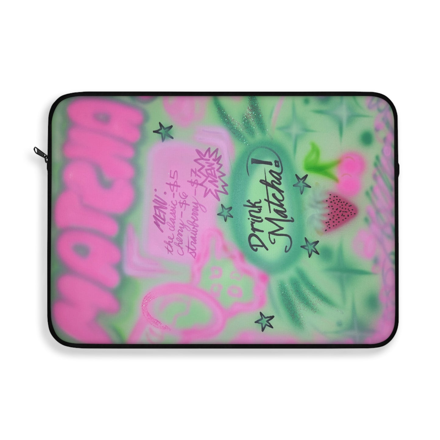 "matcha!" airbrush laptop sleeve
