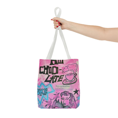 "avant le ski" airbrush tote bag