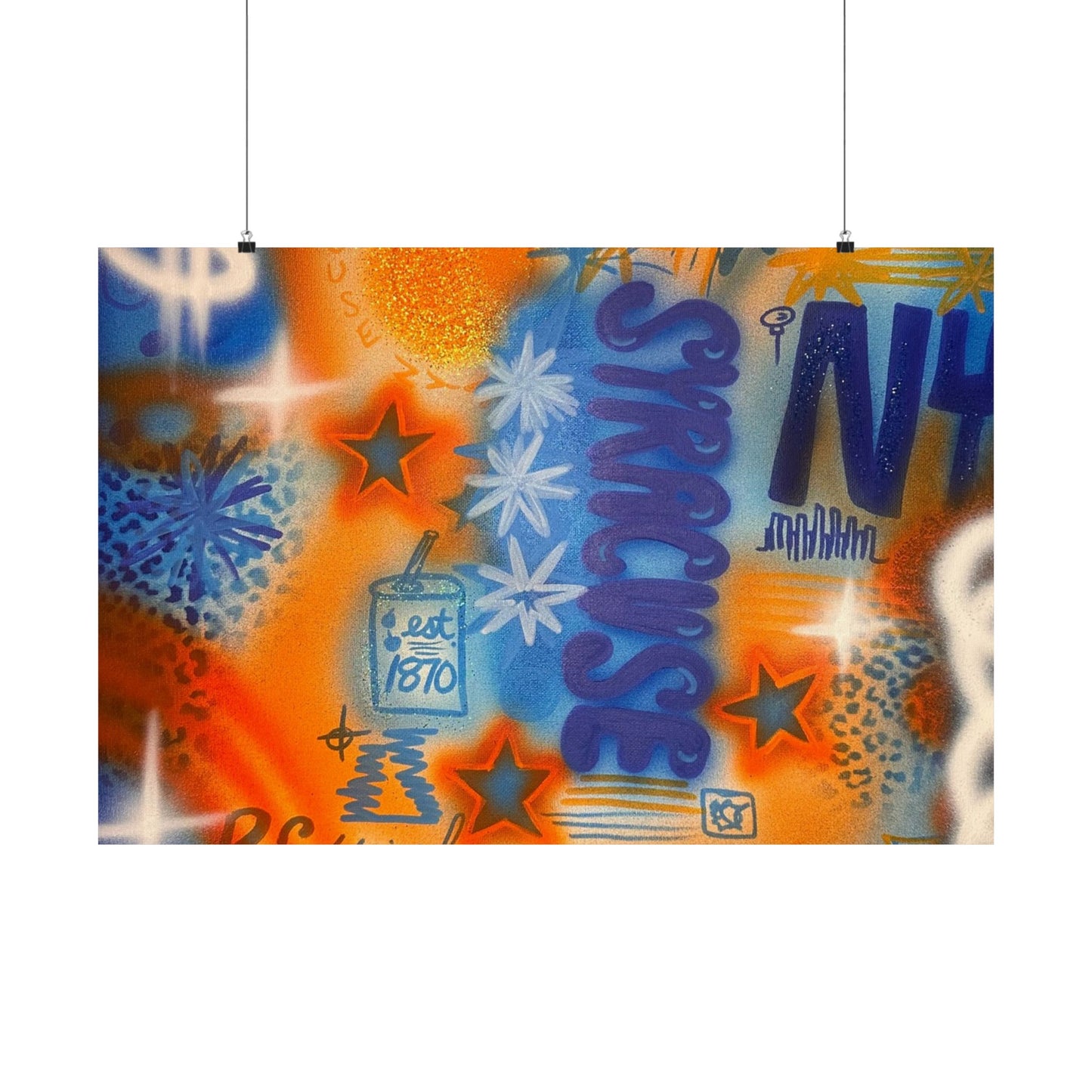 "syracuse" airbrush horizontal print