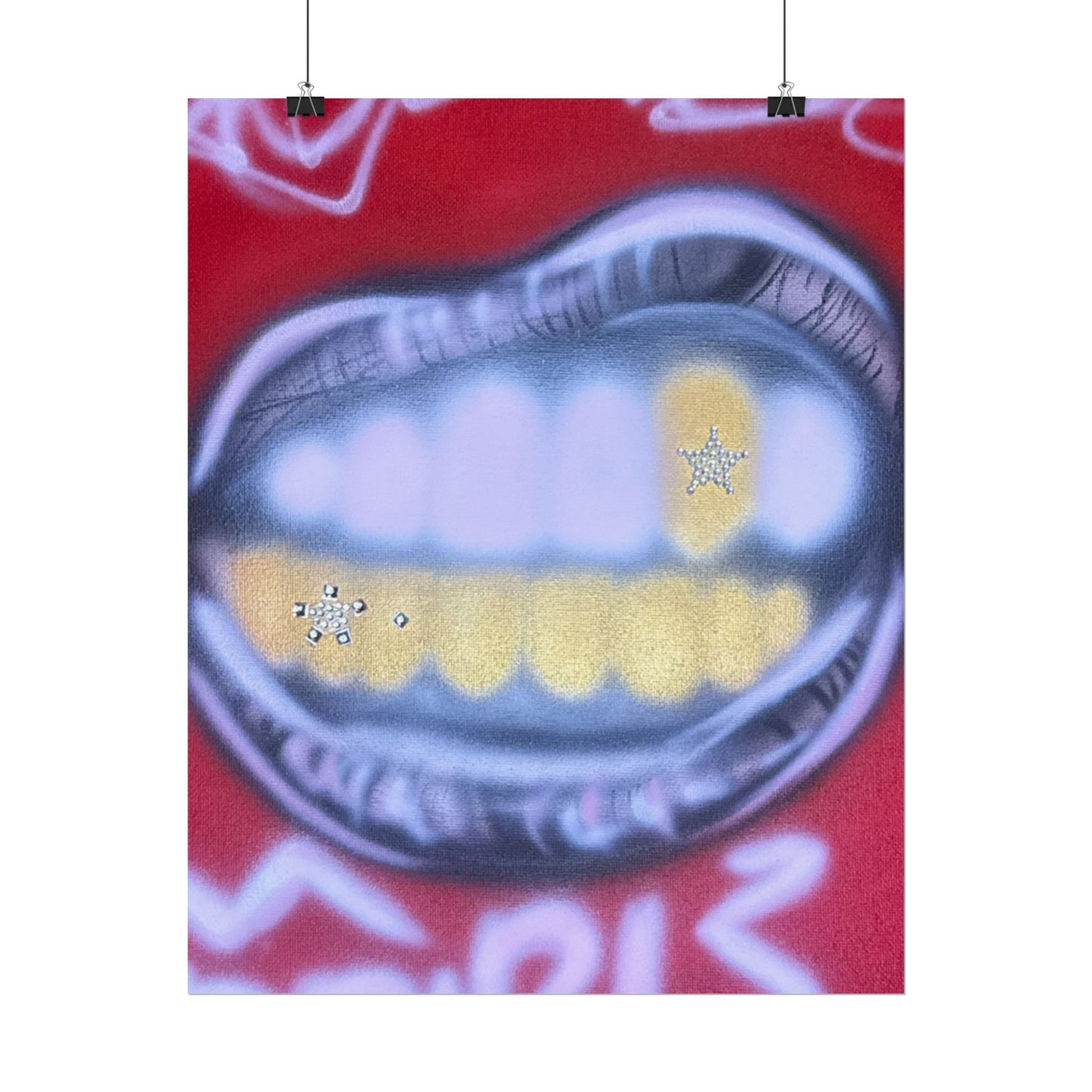 "bite me bling" airbrush rolled print