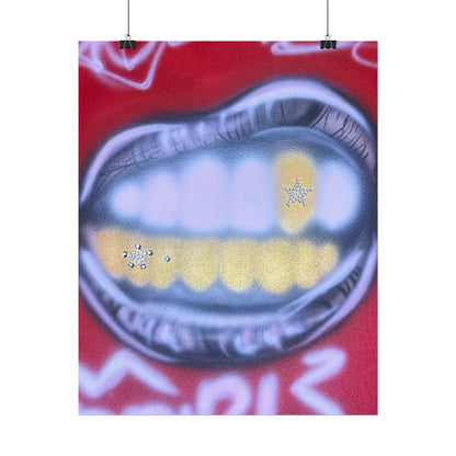 "bite me bling" airbrush rolled print