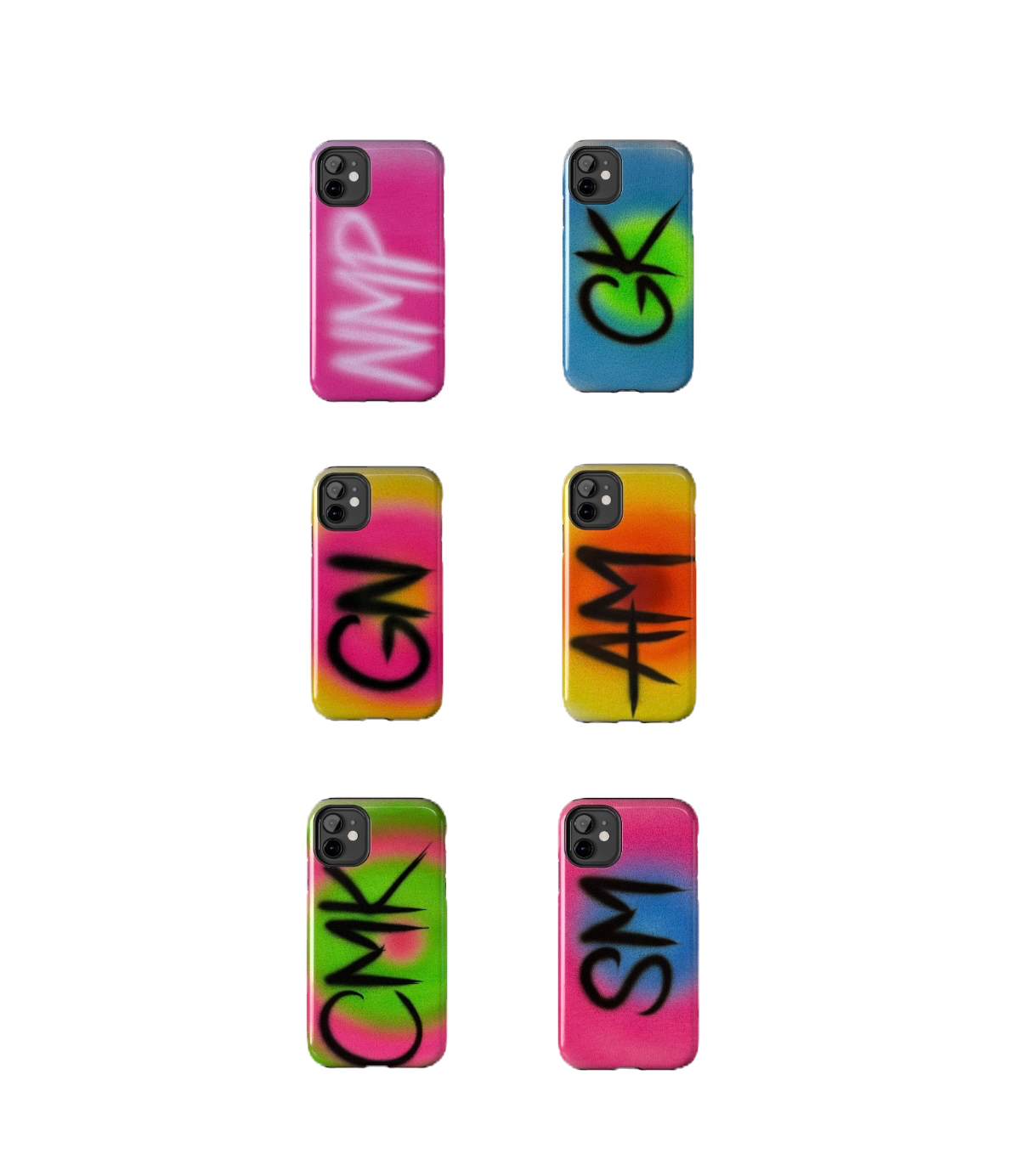 custom initials airbrush iPhone case