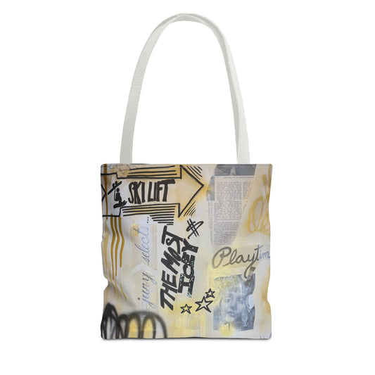 "golden glacier" airbrush tote bag