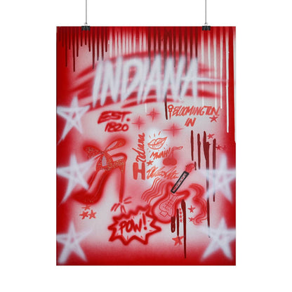 "indiana" airbrush rolled print