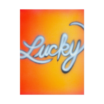 "lucky" airbrush rolled print