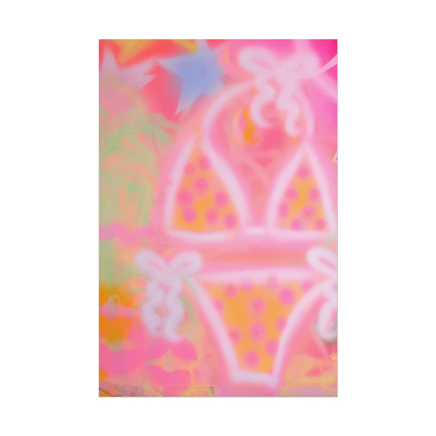 "yellow polka dot bikini" airbrush rolled print