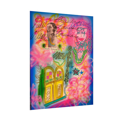"new orleans, la" airbrush rolled print