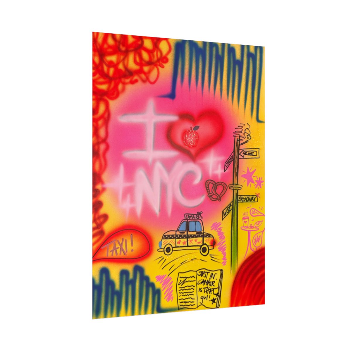 "in the city" airbrush rolled print