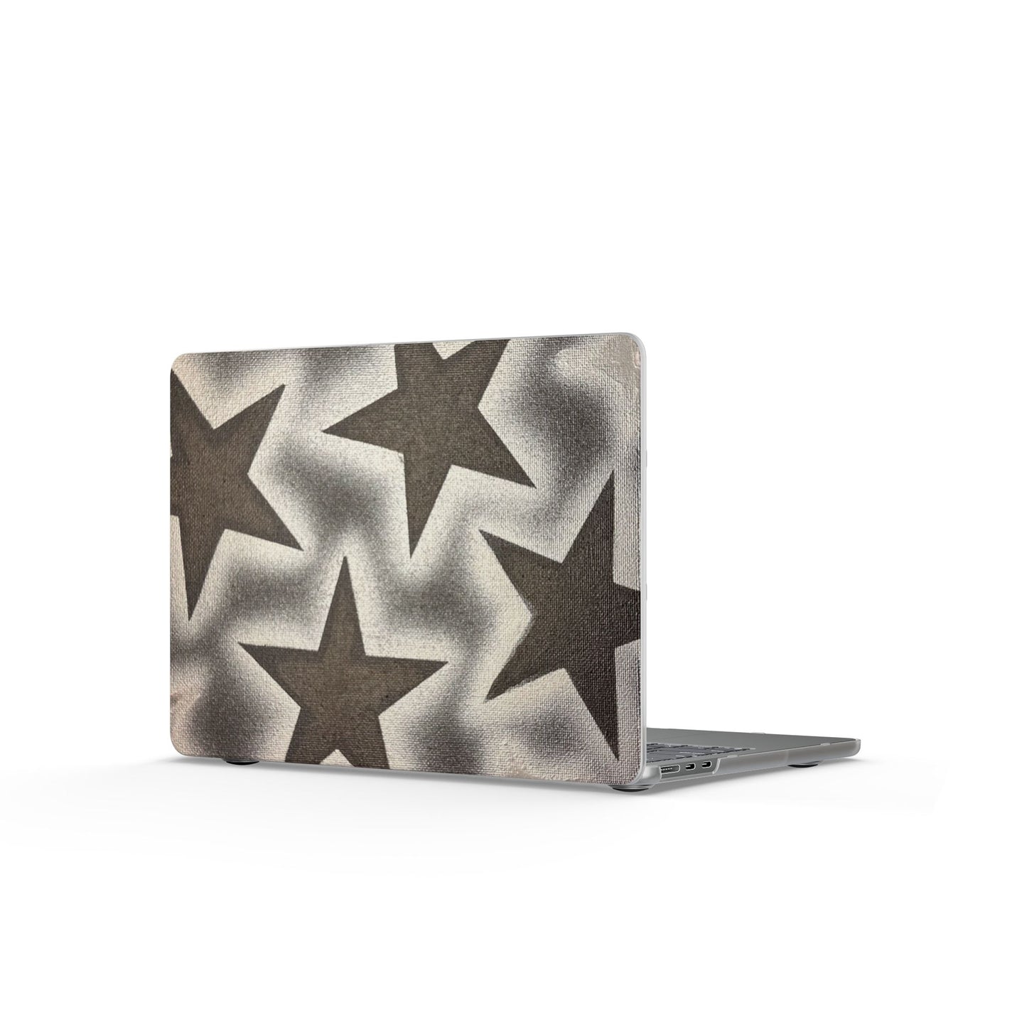"chrome stars" airbrush matte macbook case
