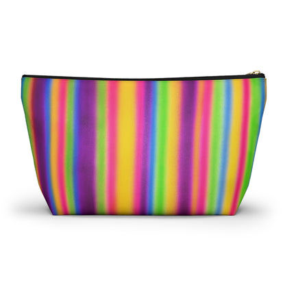 "colorful stripes" airbrush makeup pouch