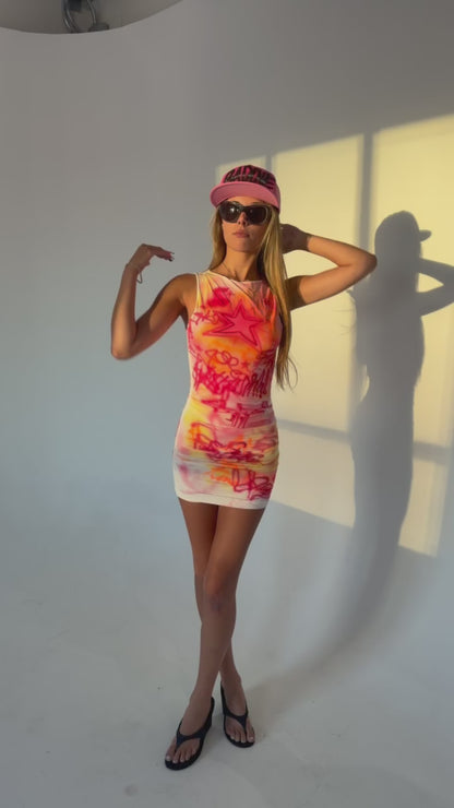 "fruit punch" airbrush mini dress